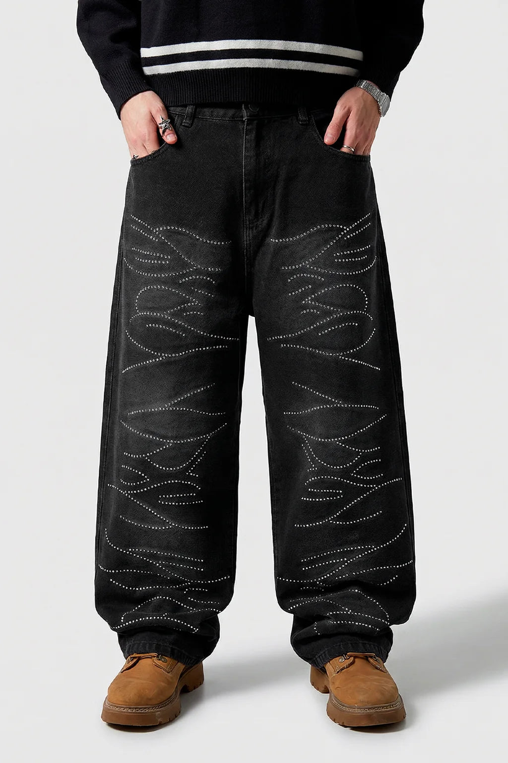 SHINY – BAGGY JEAN CON STRASS